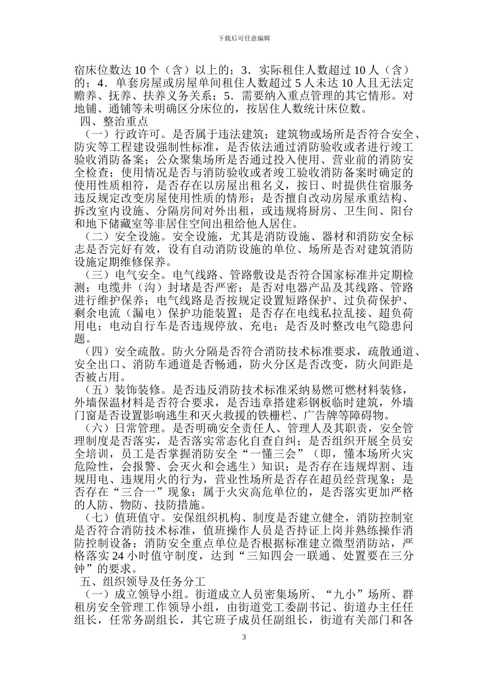 密集场所九小场所群租房安全管理方案_第3页