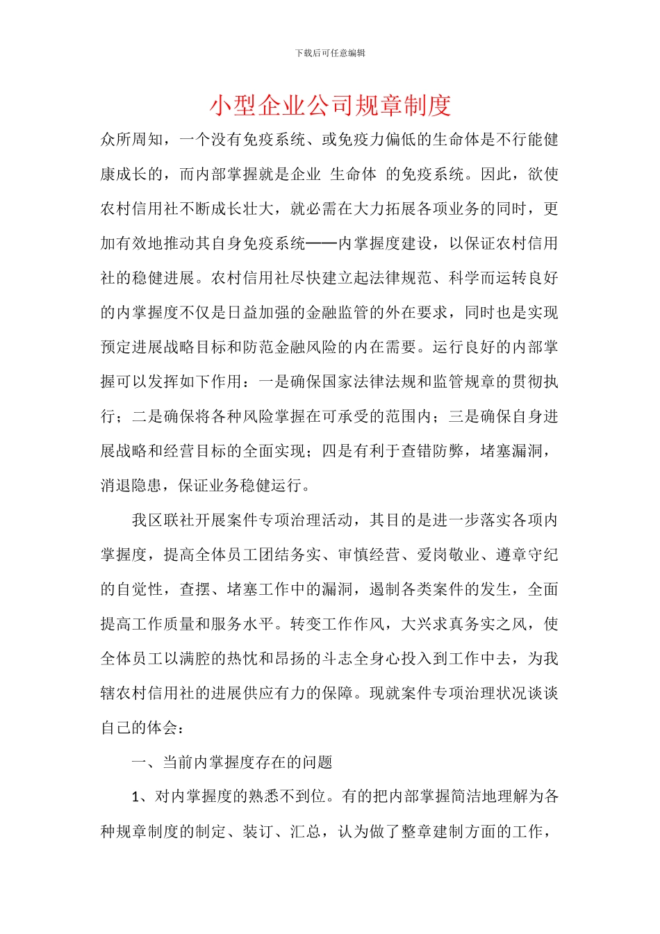 小型企业公司规章制度_第1页