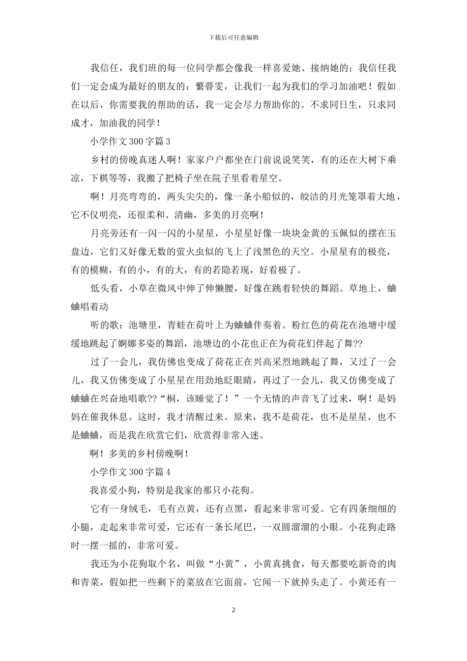 小学作文300字集合7篇_第2页