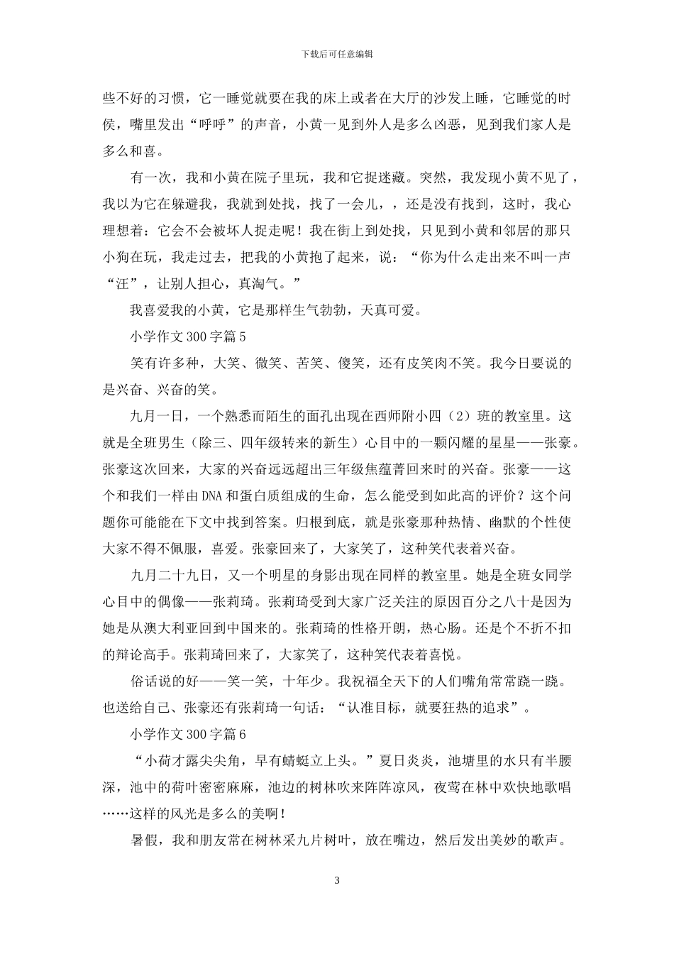 小学作文300字集合7篇_第3页