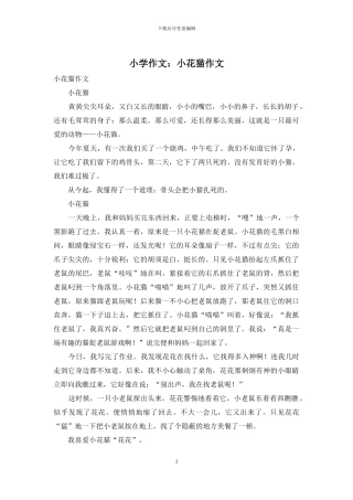 小学作文：小花猫作文