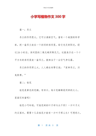 小学写植物作文300字