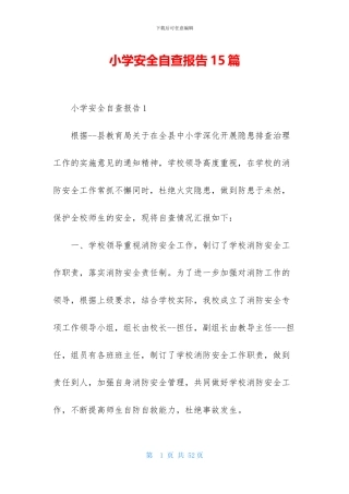 小学安全自查报告15篇
