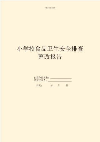 小学校食品卫生安全排查整改报告