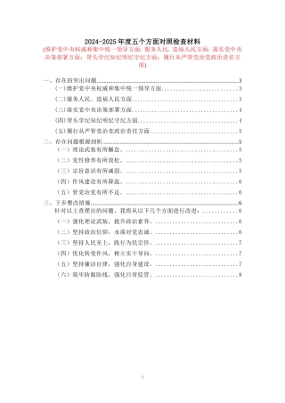 2024-2025年度五个方面剖析整改措施 四