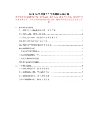 2025五个方面剖析整改措施三