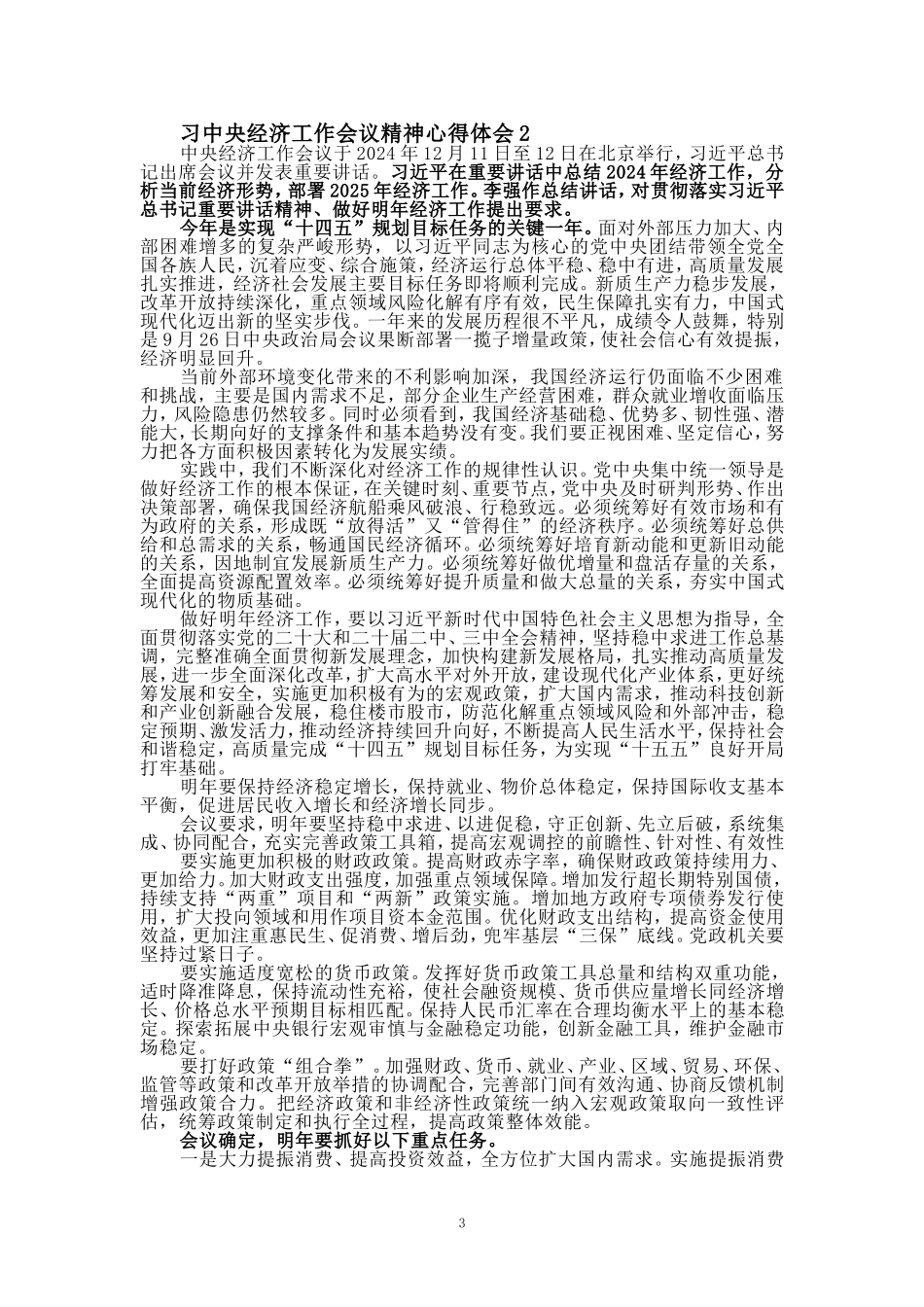 学习2025经济工作会议精神心得体会_第3页