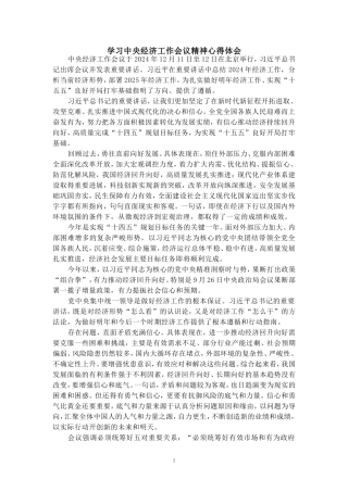 学习2025经济工作会议精神心得体会05