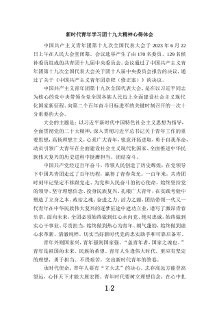 新时代青年学习团十九大精神心得体会六