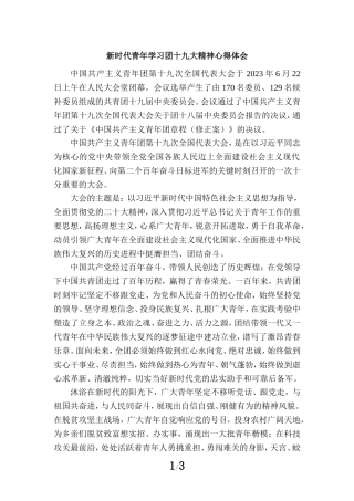 新时代青年学习团十九大精神心得体会四