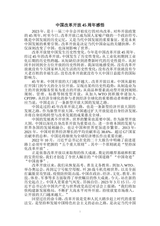 中国改革开放45周年感悟二