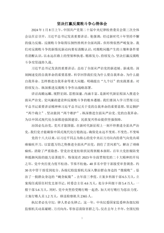 2024坚决打赢反腐败斗争心得体会六