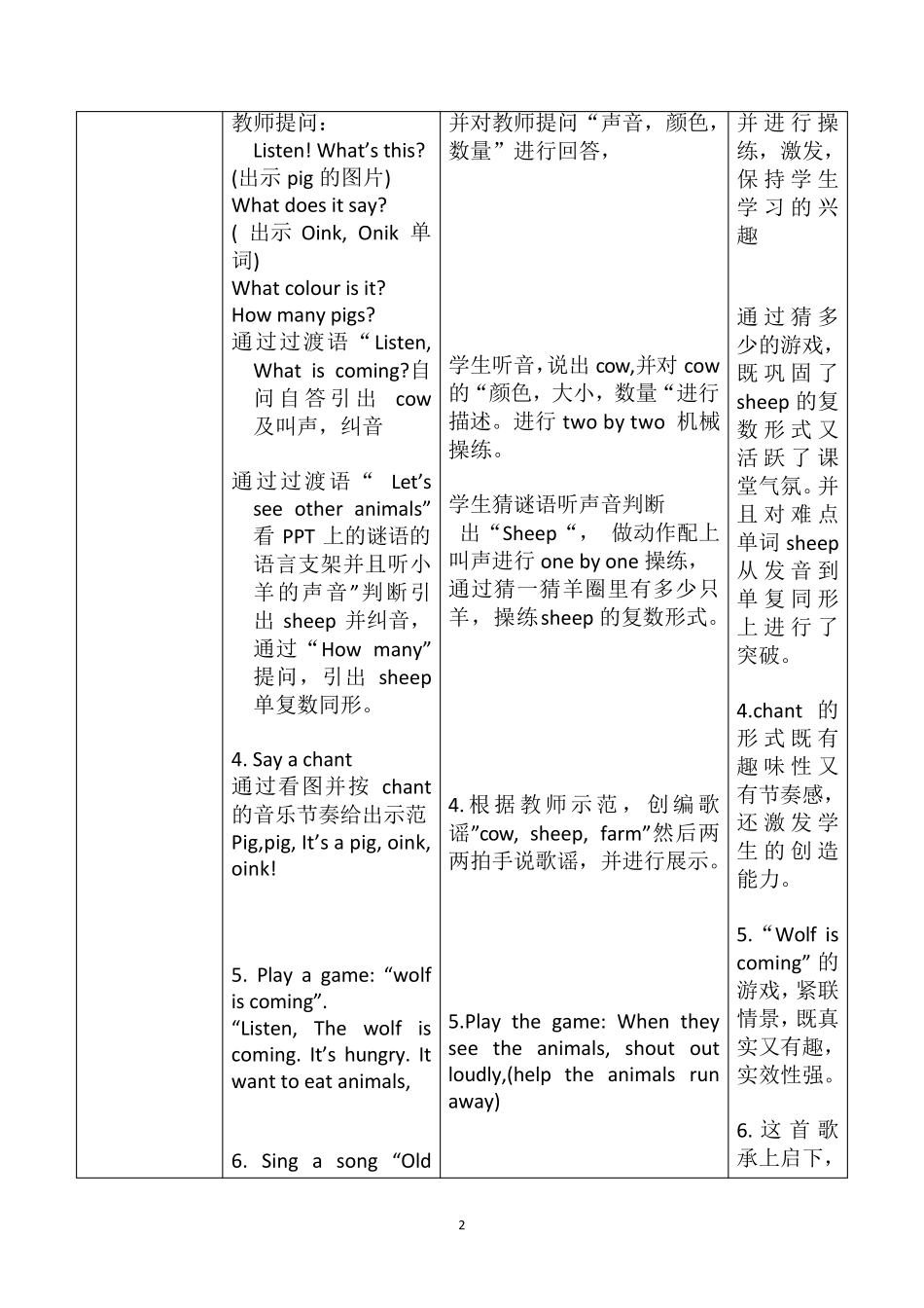 最新冀教版三年级英语下册全册优秀教学设计教案_第3页