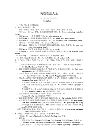 最新初中高中英语语法大全(完全版)