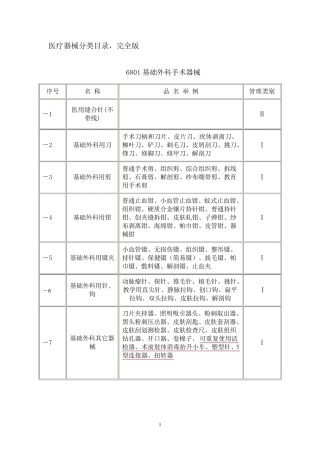 最新医疗器械分类目录