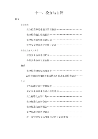 最新安全标准化(11大项)自评检查表