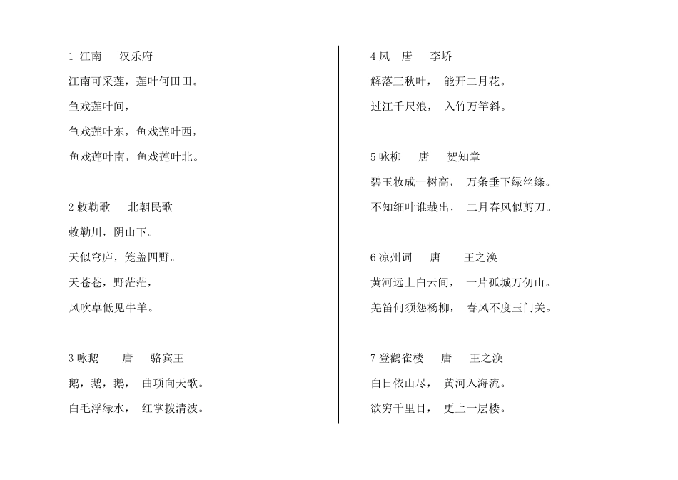 最新小学生必背古诗词160首_第1页