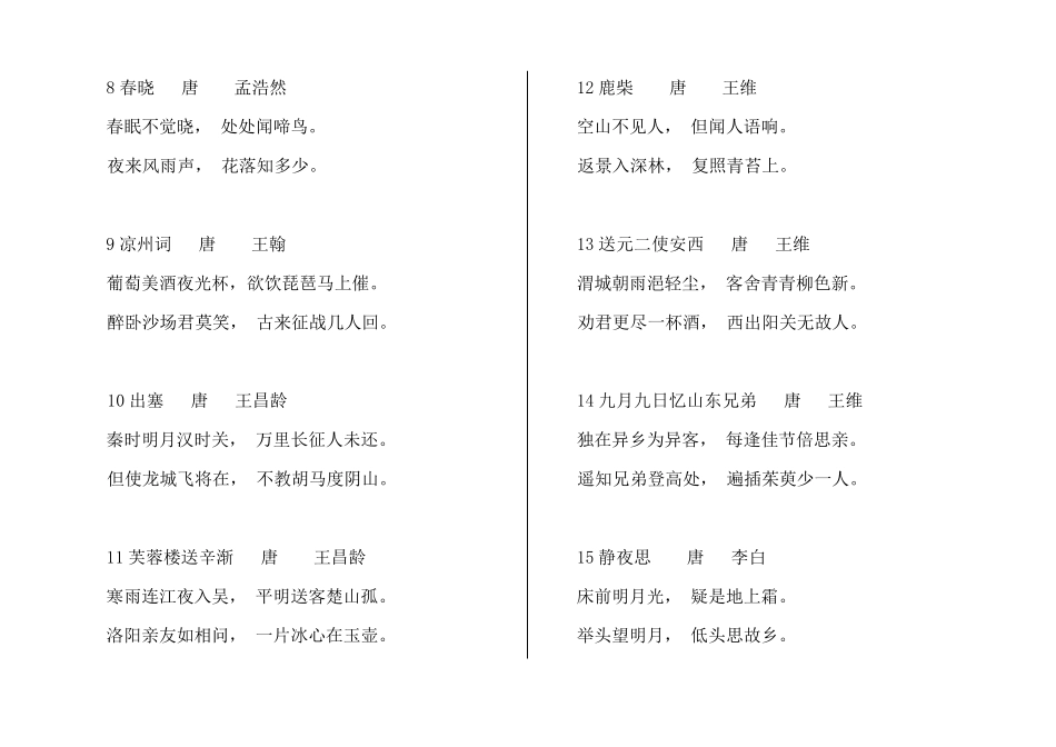 最新小学生必背古诗词160首_第2页