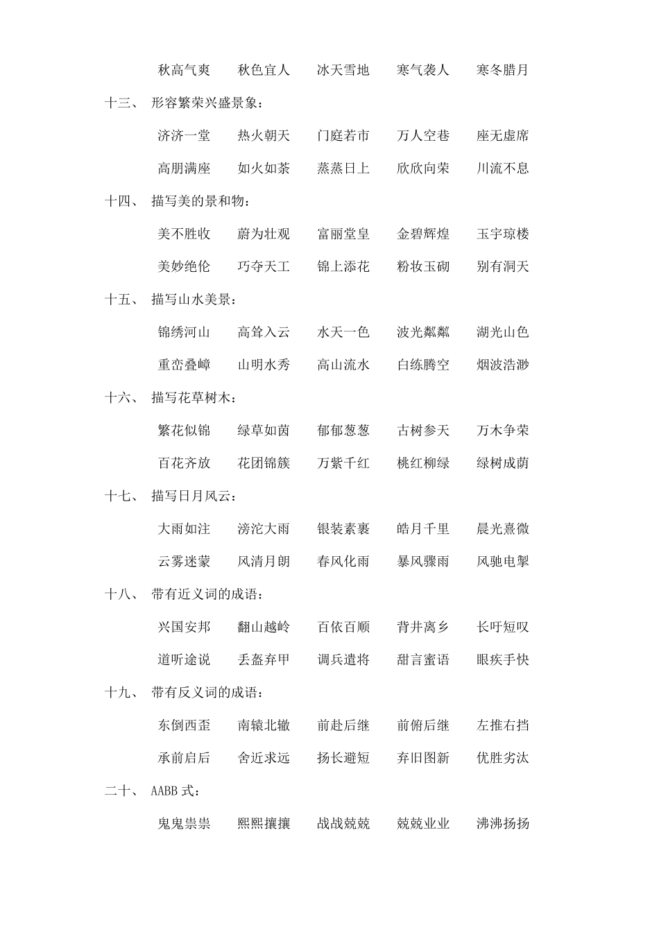 最新常用成语归类大全_第3页