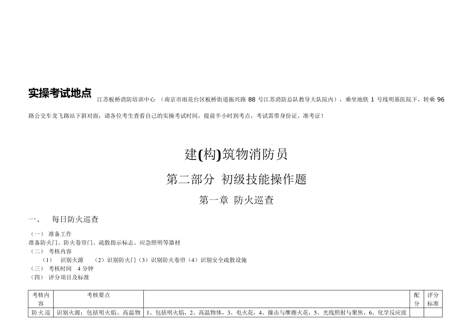 最新建(构)筑物消防员(初级)_初级实操资料_第1页