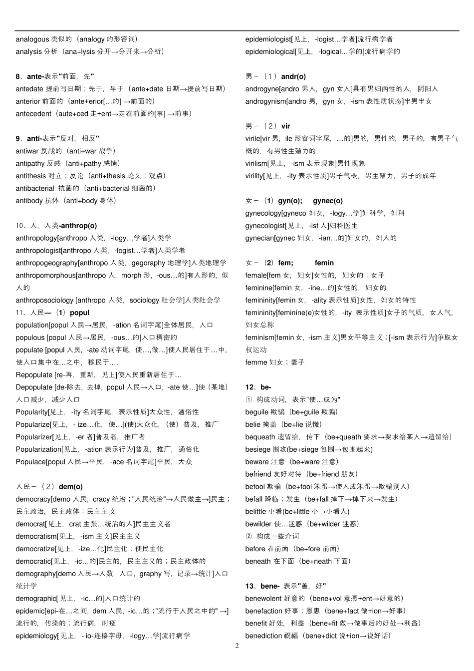 最新最全最有效的英语词根词缀表_第2页