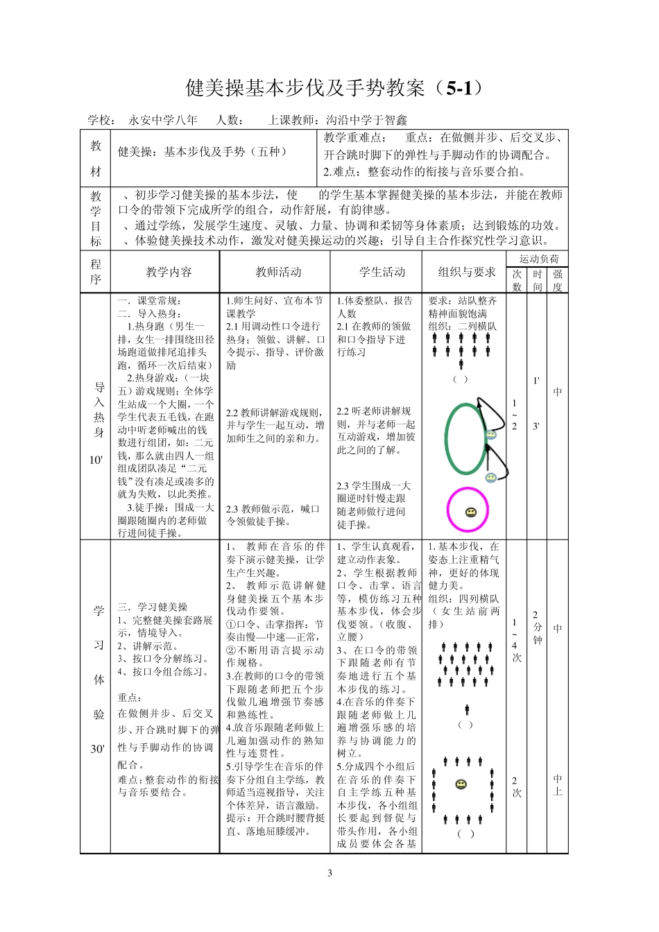 最新最完整的健美操教学设计_第3页