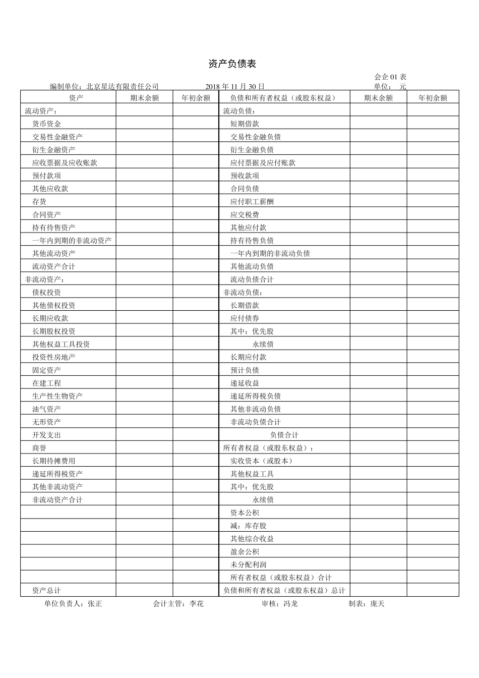 最新格式的资产负债表和利润表_第1页