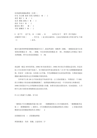 最新民用建筑荷载标准值