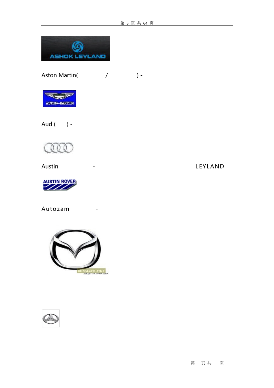 最新汽车品牌、车标、产地、厂商大全_第3页