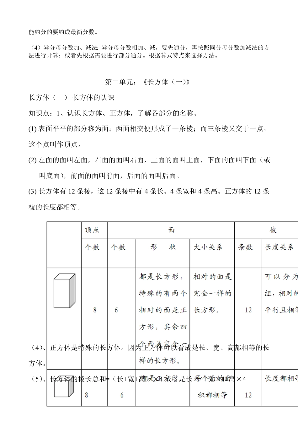 最新版北师大版五年级下册数学知识点汇总(最新整理)_第3页