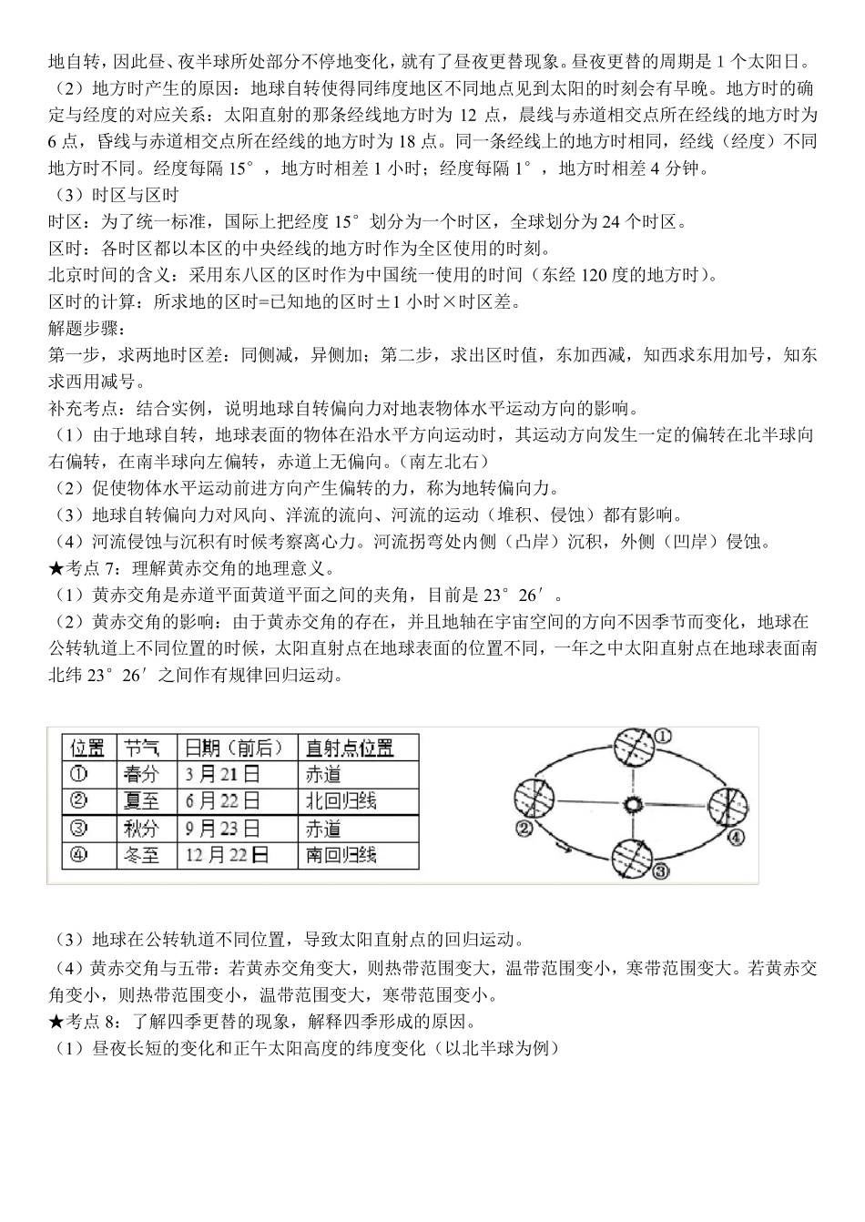 最新版高中地理必修一知识点总结_第2页