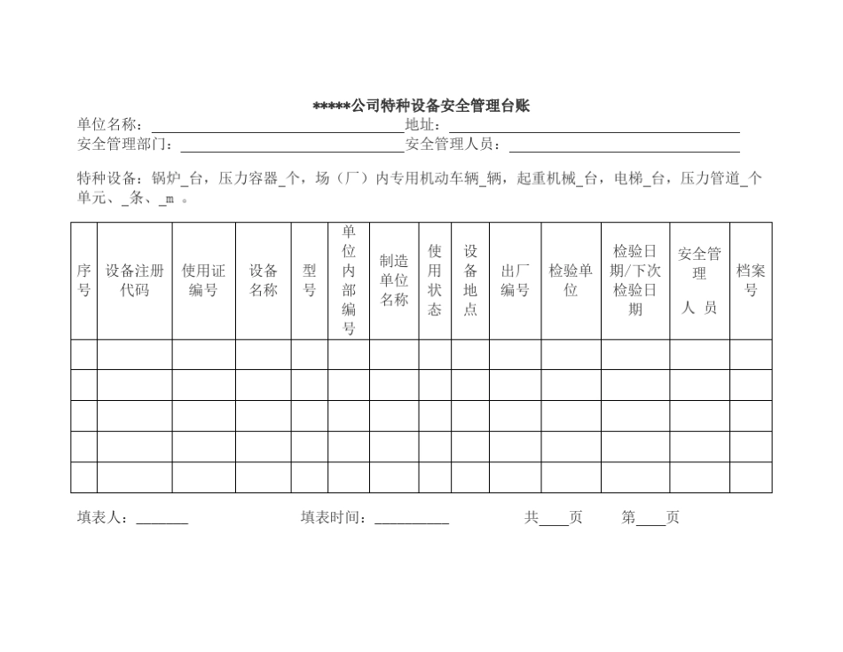 最新特种设备管理台账表格_第3页