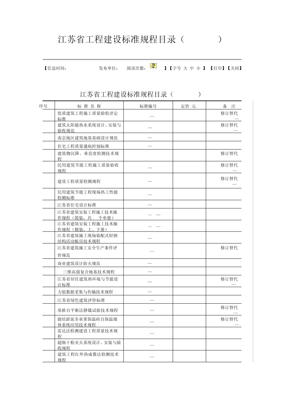 最新的江苏省工程建设标准规程目录_第1页