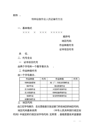 最新的质量技术监督局颁发的特种作业人员证件编号