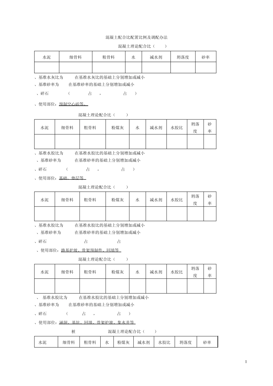 最新砂浆、水泥配合比配置_第1页