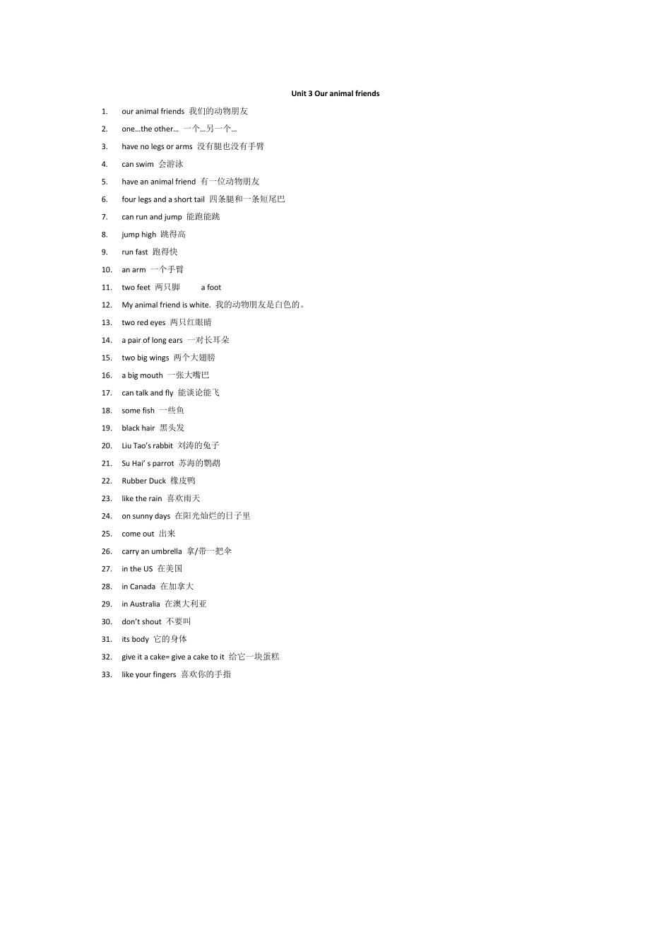 最新苏教译林版小学英语五年级上册5A各单元词组和句子精心整理_第3页