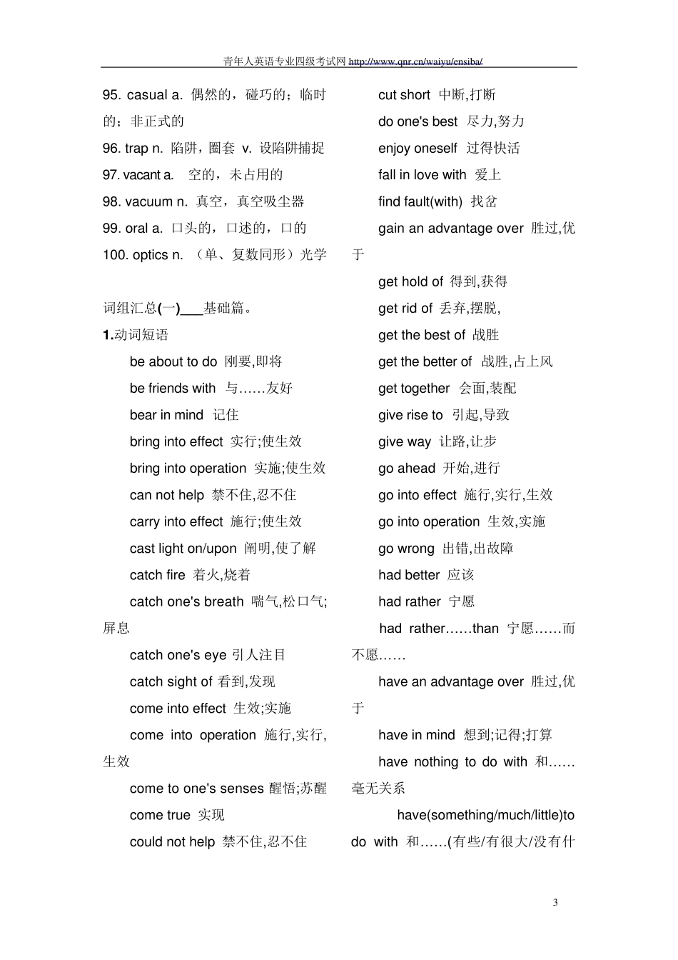 最新英语专业四级核心词汇_第3页