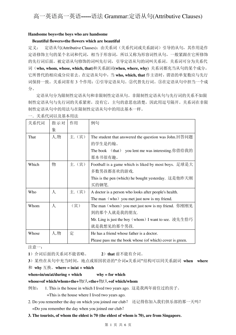 最新讲解最全的定语从句讲解_第1页
