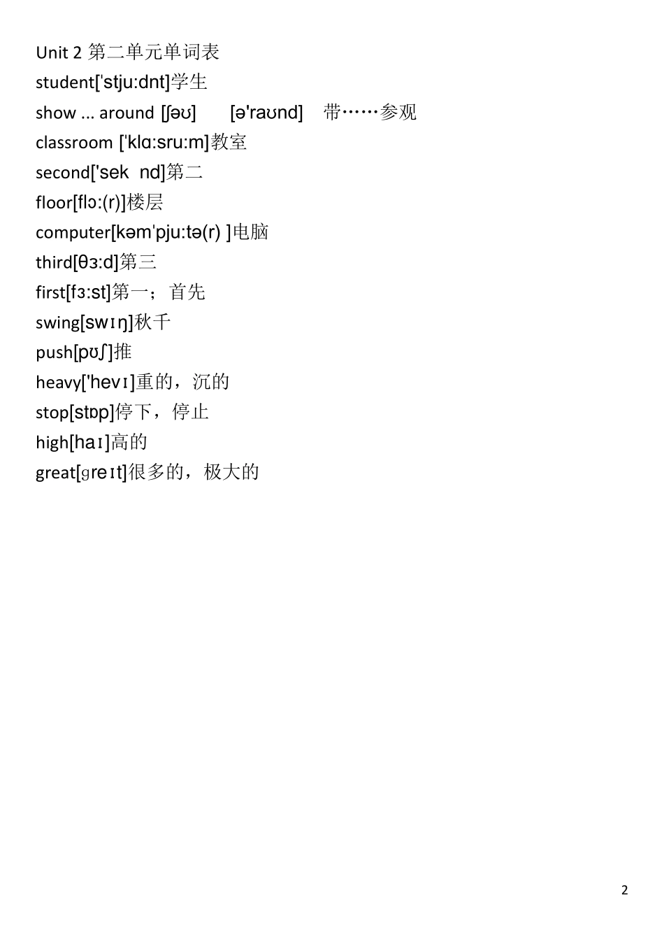 最新译林牛津英语五年级上册注音标单词表_第2页