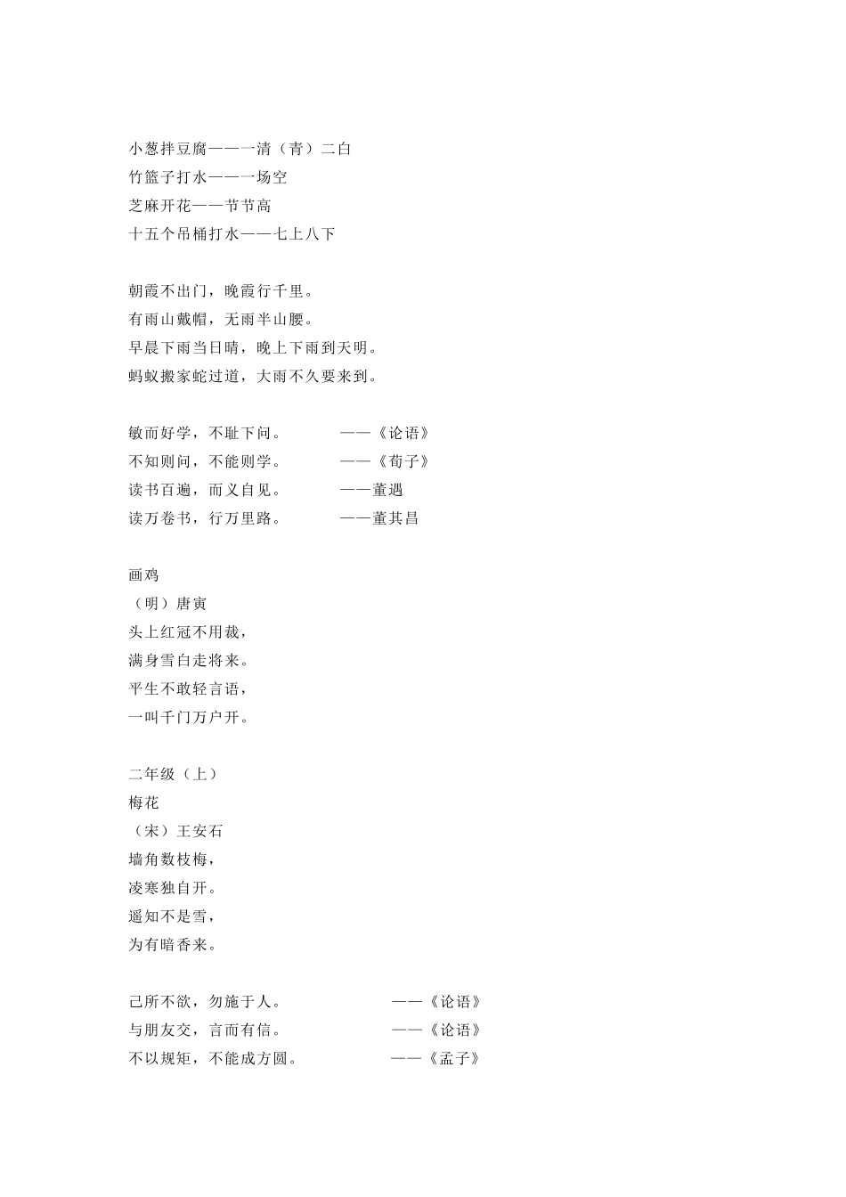 最新部编人教版小学语文一至六年级日积月累大全_第3页
