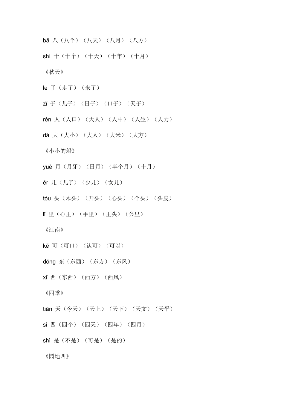 最新部编版小学一年级上册语文生字组词汇总_第2页