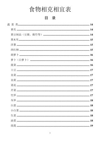 最新食物相克相宜表