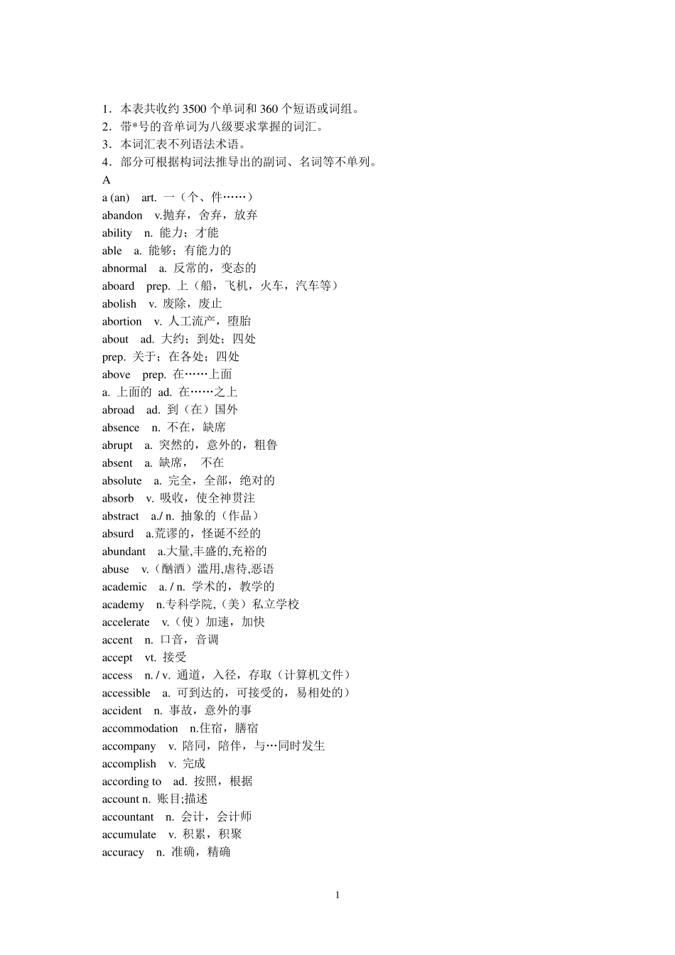 最新高考英语3500词汇_第1页