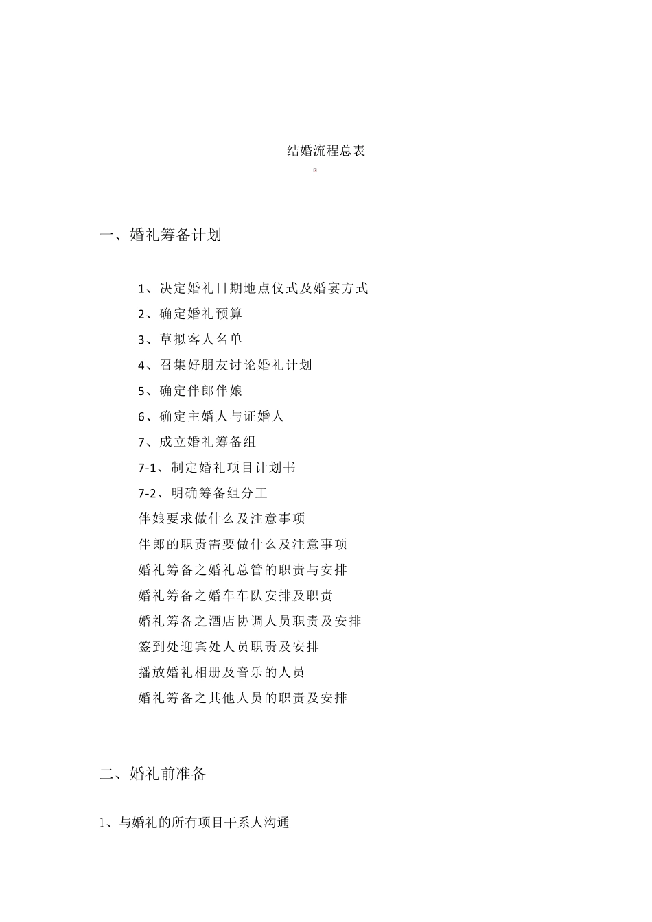 最详细的结婚流程婚礼筹备计划总表_第2页