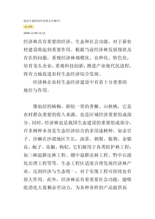 最适合栽种的经济林木有哪些