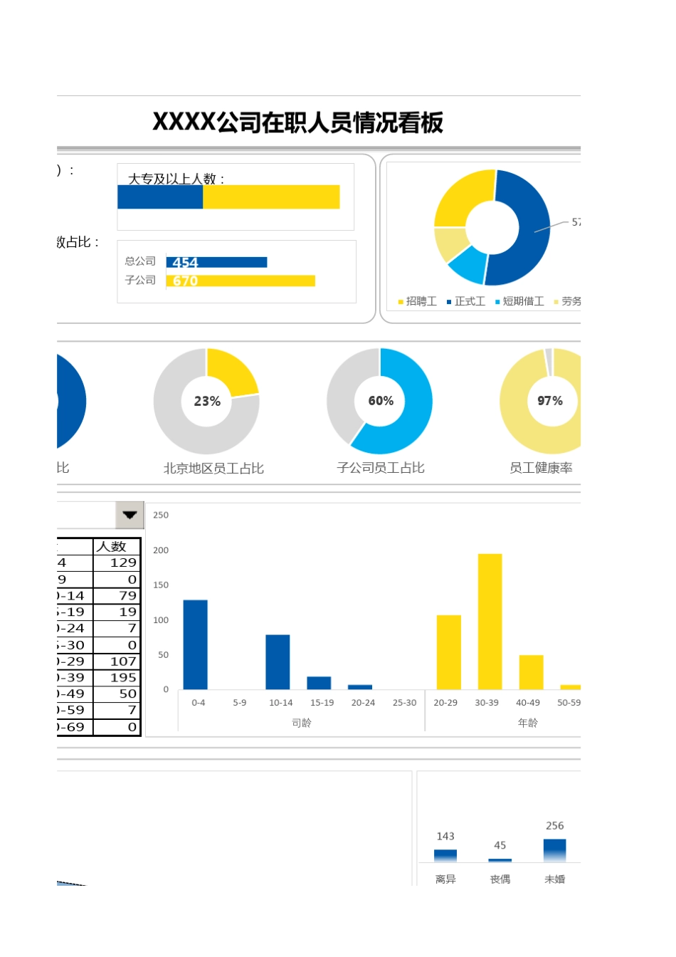 最高逼格人力资源数据看板人事信息看板_第3页