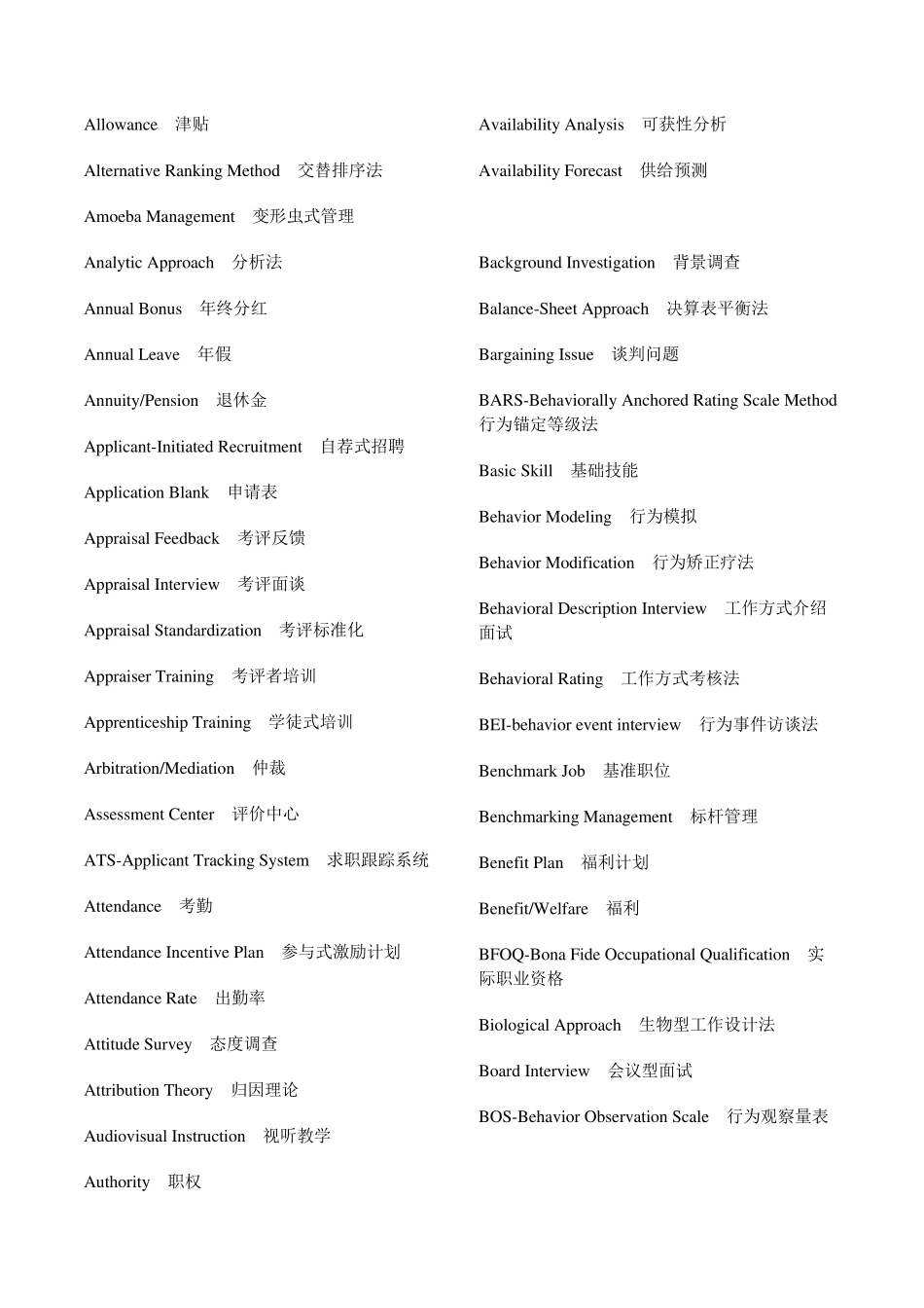 最齐全的人力资源常用英语词汇_第2页