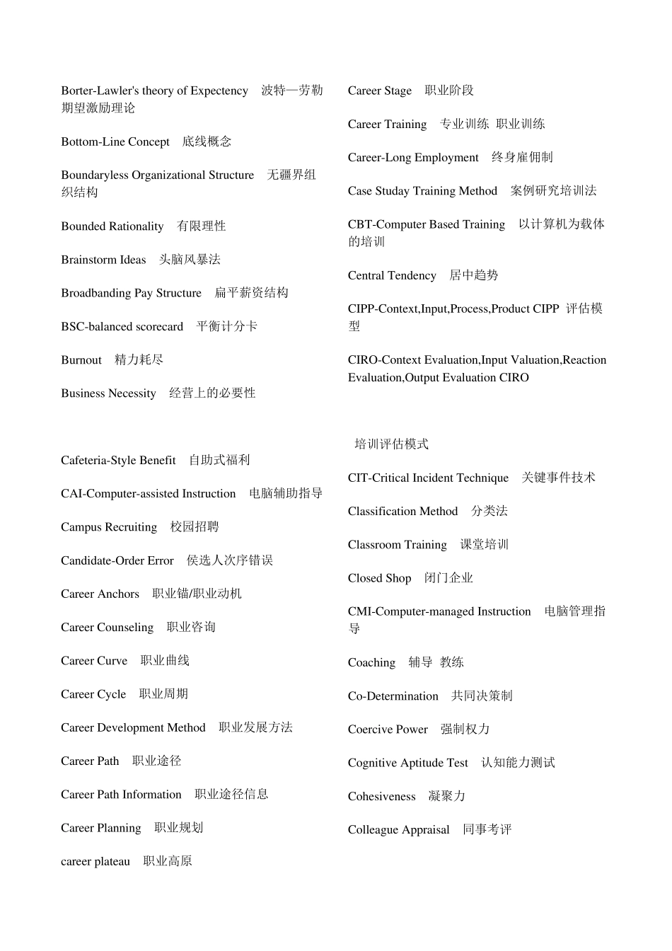 最齐全的人力资源常用英语词汇_第3页