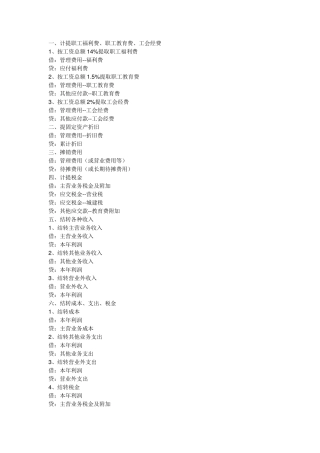 月末结转会计分录