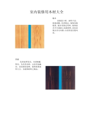有中英文对照说明装修用各种木材图片